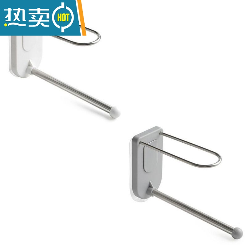 敬平不锈钢衣架收纳架家用衣夹器壁挂式免打孔阳台衣架收纳整理架 白色+灰色 1个