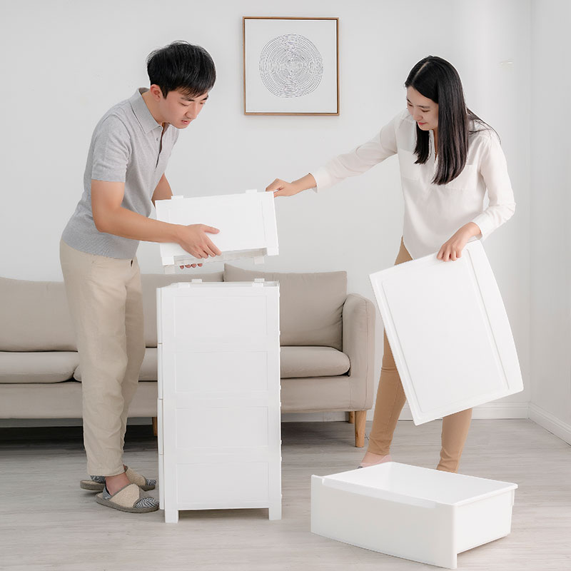 抽屉式收纳柜子加厚密闭宝宝衣柜塑料儿童衣服收纳箱KDMG收纳柜 三维工匠高清大图