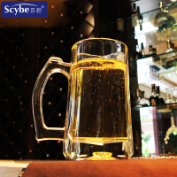 喜碧(Scybe)莫里360ml加厚玻璃把手水杯茶杯啤酒杯