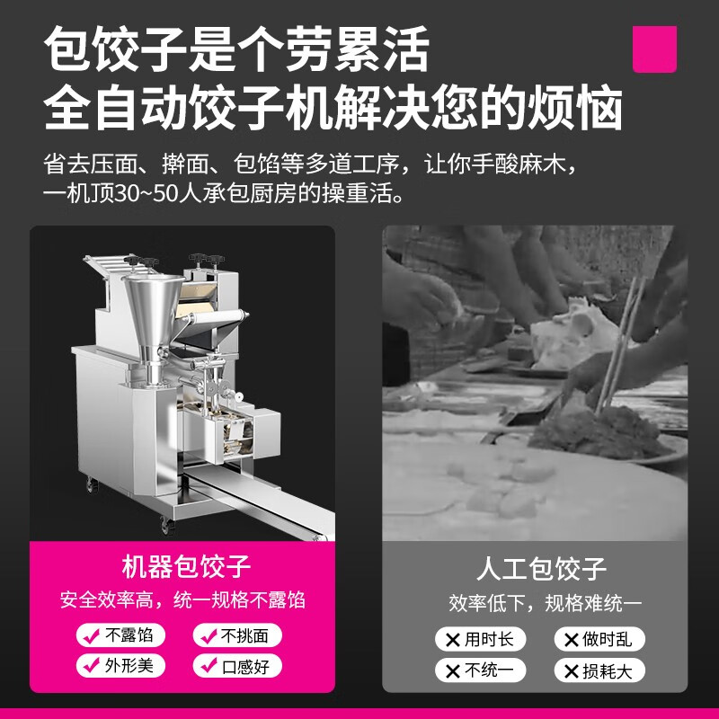 乐创(lecon)饺子机3000-7000个/h学校食堂早餐店包饺子机器水饺机LC-J-SJ130高清大图