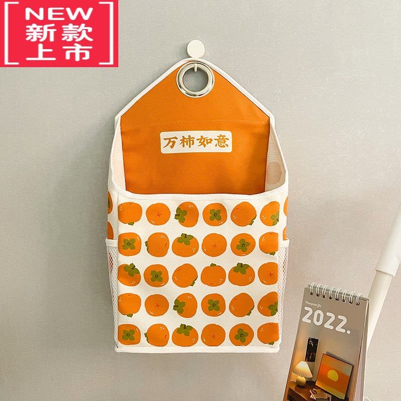 可莉允万柿如意单口挂袋浴室门后挂衣袋器置物袋布艺挂式杂物收纳袋AD图片