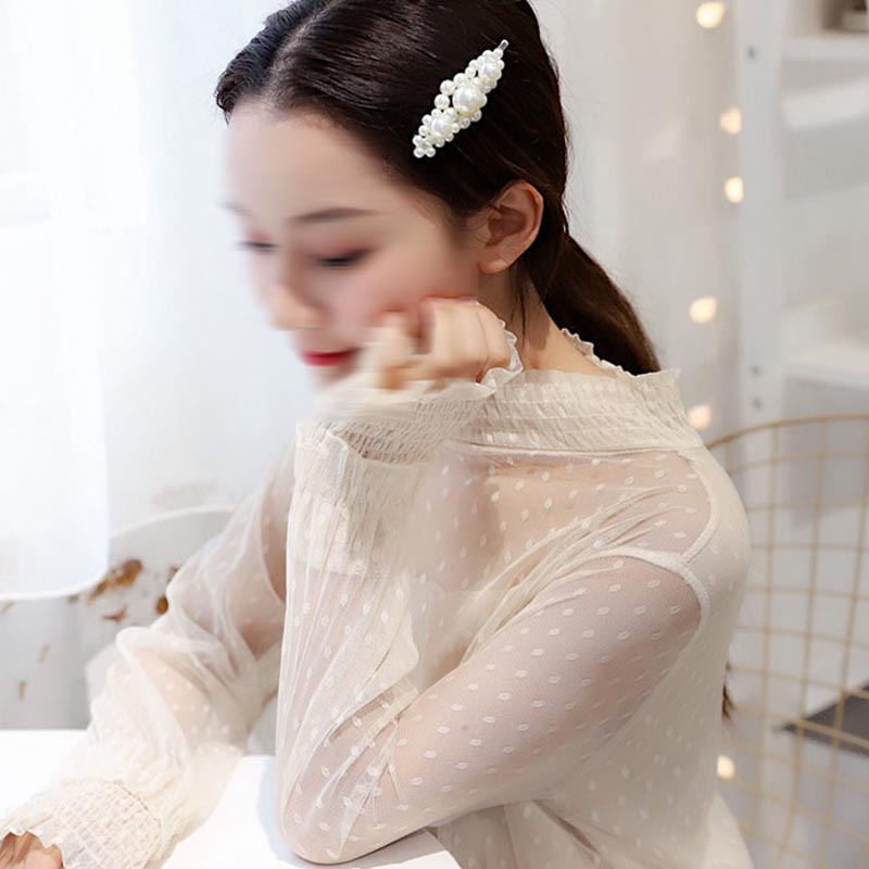 韩版复古珍珠发夹少女一字成人边夹bb夹刘海发卡夹子头饰女孩子小清新