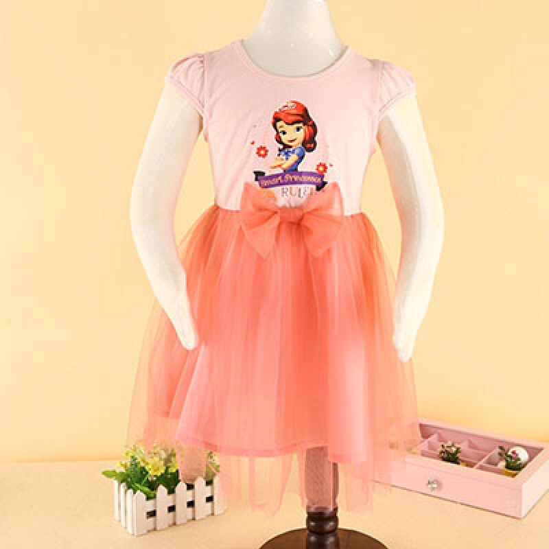 苏菲亚小公主裙子女童夏季连衣裙童装女宝宝夏装卡通印花洋气潮