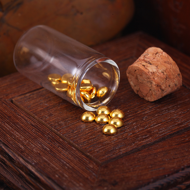 新金珠宝黄金足金au9999金豆豆小金珠存钱罐付款后72小时内发货