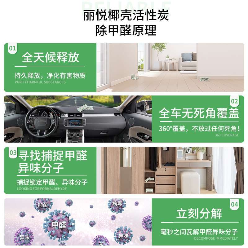 [补贴10%]活性炭去除甲醛新房装修吸甲醛去味竹炭包家用清除剂除味碳汽车用高清大图