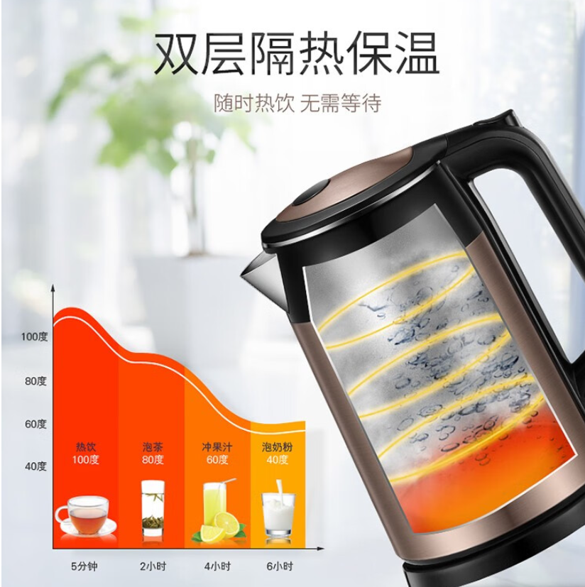 苏泊尔(SUPOR)1.7L电水壶[咖色]SWF17S26A高清大图