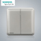 西门子(SIEMENS)开关插座面板86型其他皓睿硒釉银 二开单控