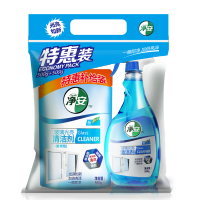 净安(Cleafe) 玻璃光亮清洁剂组装 500g+500g(袋装)