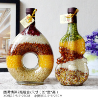 五谷丰登玻璃工艺礼品家居餐厅酒柜书房创意桌面装饰品摆件-圆满情深2瓶组合