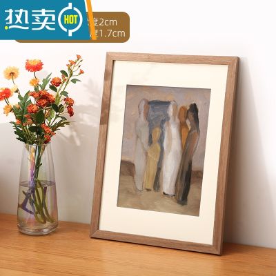 敬平实木相框挂墙装裱4k开8K拼图照片海报a4A3原木画框木质大尺寸外框 复古木纹 10寸可摆可挂【内径20.3*25.