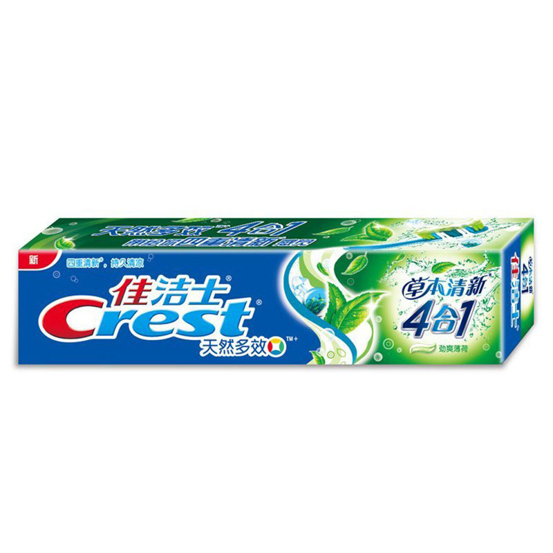 佳洁士(Crest)天然多效草本清新四合一牙膏180g 勤刷牙 增强牙齿抵抗力