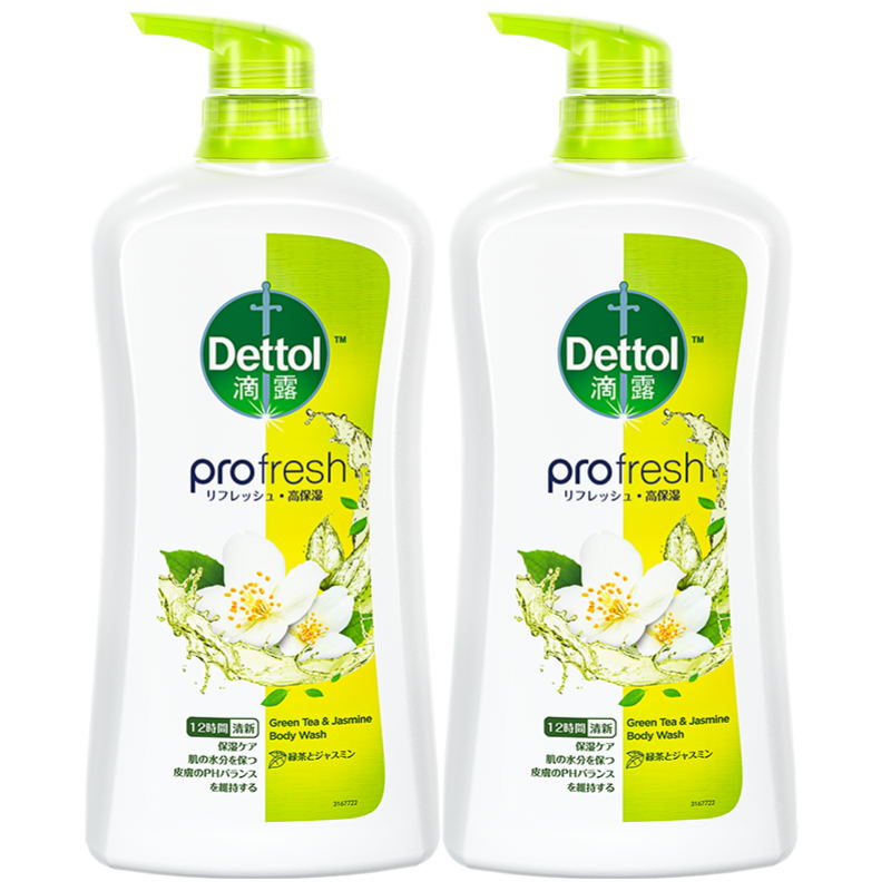 滴露清爽保湿沐浴露 茉莉与绿茶清香950g*2瓶