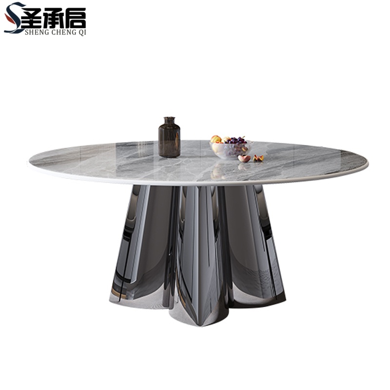 圣承启大理石餐桌1.5米四椅张