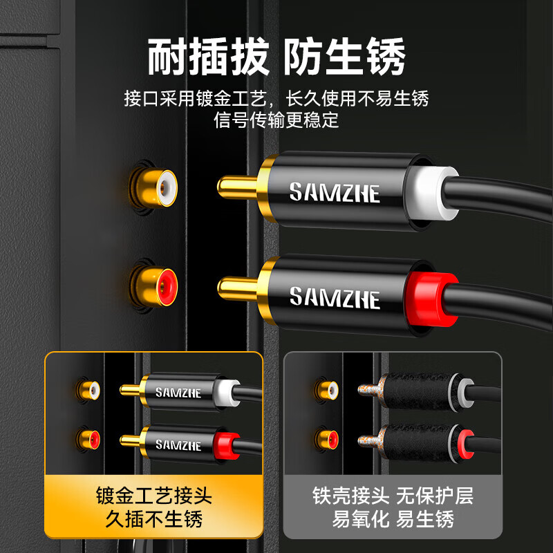 山泽 数字光纤同轴音频转换器 连接双莲花2RAC音响功放SPDIF转模拟3.5mm通信 ZBK-01高清大图