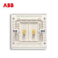 ABB开关插座 轩致无框 雅典白色 二位音响端子插座AF341