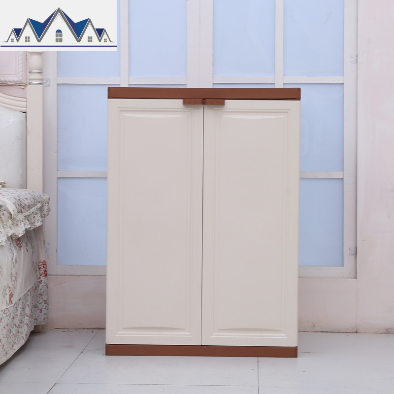 双桥加厚双开式宝宝衣柜橱塑料储物柜婴儿柜子整理柜儿童收纳柜 三维工匠高清大图