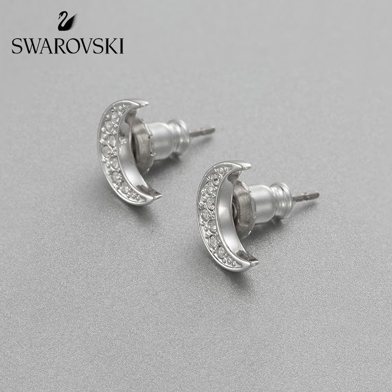 [直营]施华洛世奇(SWAROVSKI) CRYSTAL WISHES MOON 欧美风格女士耳钉耳饰 人造水晶 送恋人