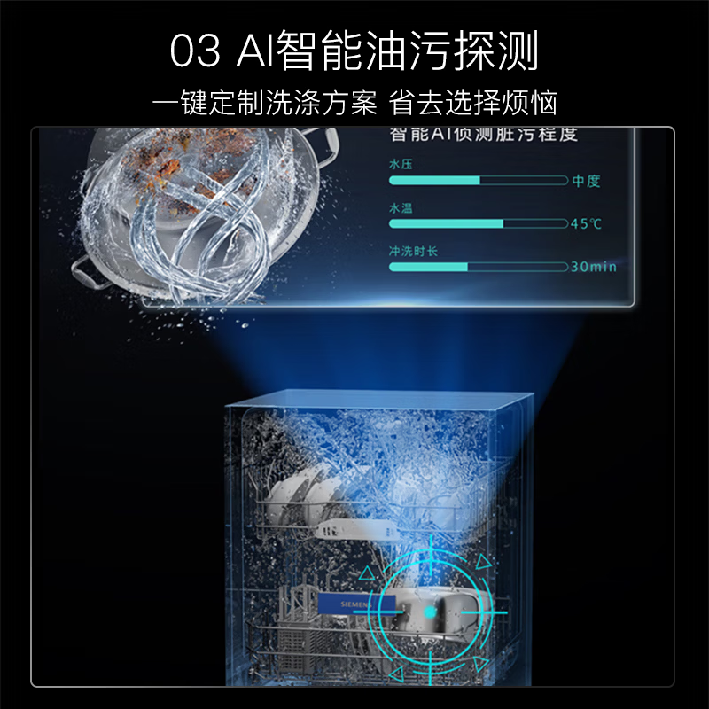 西门子SJ43EB88KC [极净魔盒2.0]150L以上容积 嵌入式洗碗机消毒除菌一级水效高清大图