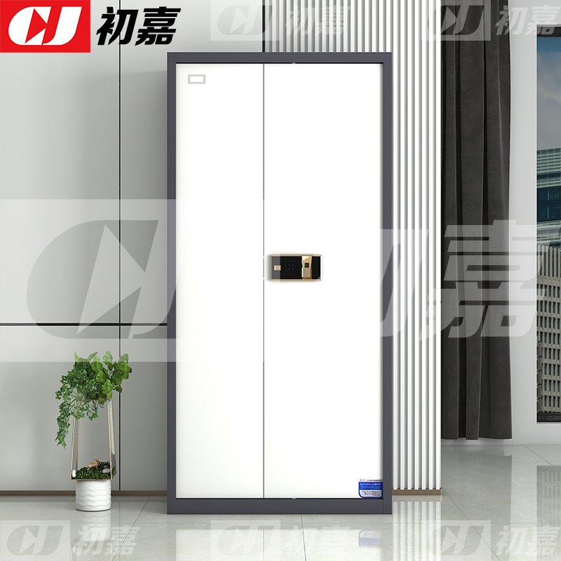 初嘉(CJ)钢制保密柜密码文件柜保密档案资料柜 灰白套色通门指纹锁