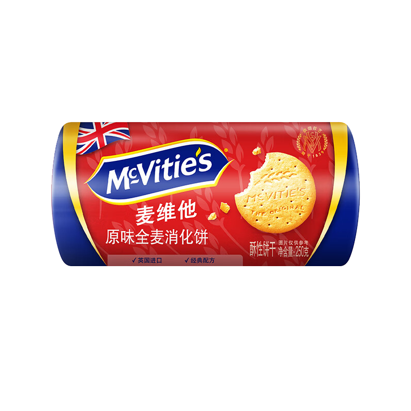 麦维他原味全麦消化饼250g进口休闲零食品粗粮代餐饱腹早餐下午茶高清大图