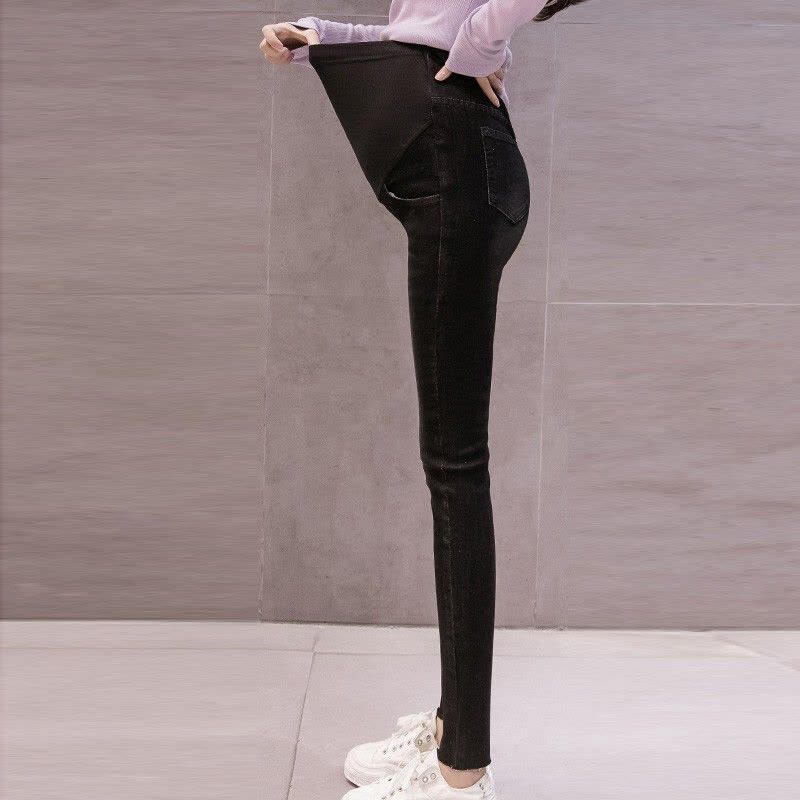 迪鲁奥(DILUAO)孕妇装2021秋冬新款外穿孕妇裤女牛仔裤九分打底裤长裤秋装潮妈图片
