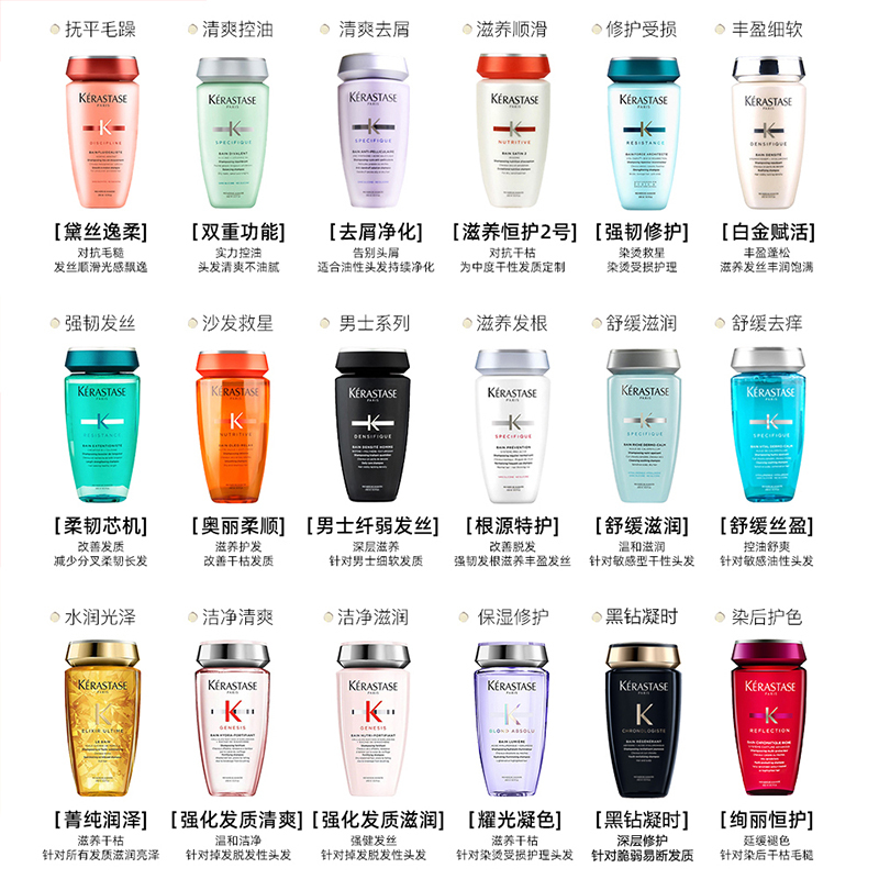 卡诗(KERASTASE)黛丝逸柔洗发水250ml(不含盐)改善毛躁修护分叉 逸柔洗发水 250ML