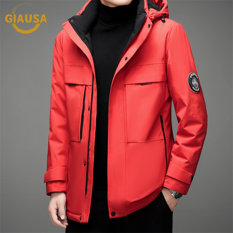giausa轻奢品牌男装时尚休闲新款男士羽绒服保暖外套冬季中青年户外