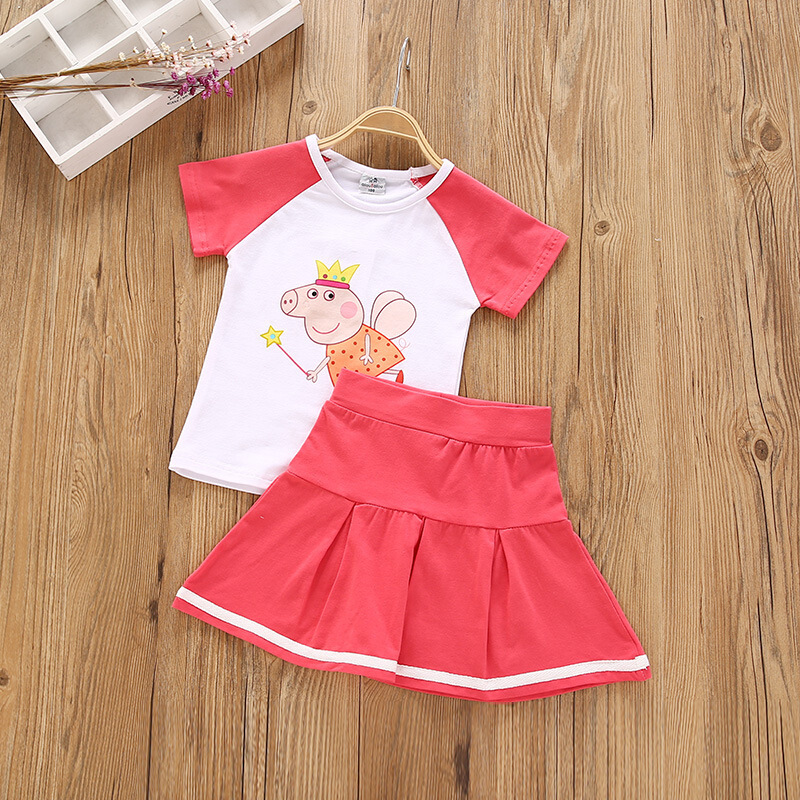 儿童夏季套装小猪佩奇衣服peppapig童装幼儿园女童裙短裤套装纯棉