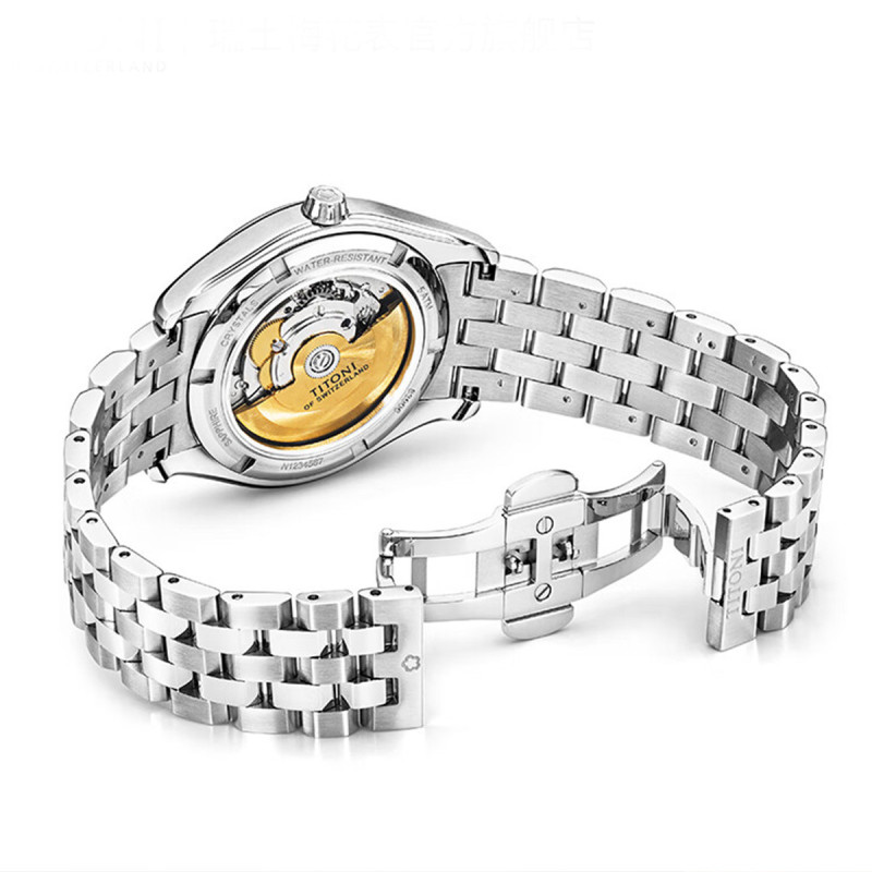 梅花titoni瑞士手表男士全自动机械表防水腕表空霸系列