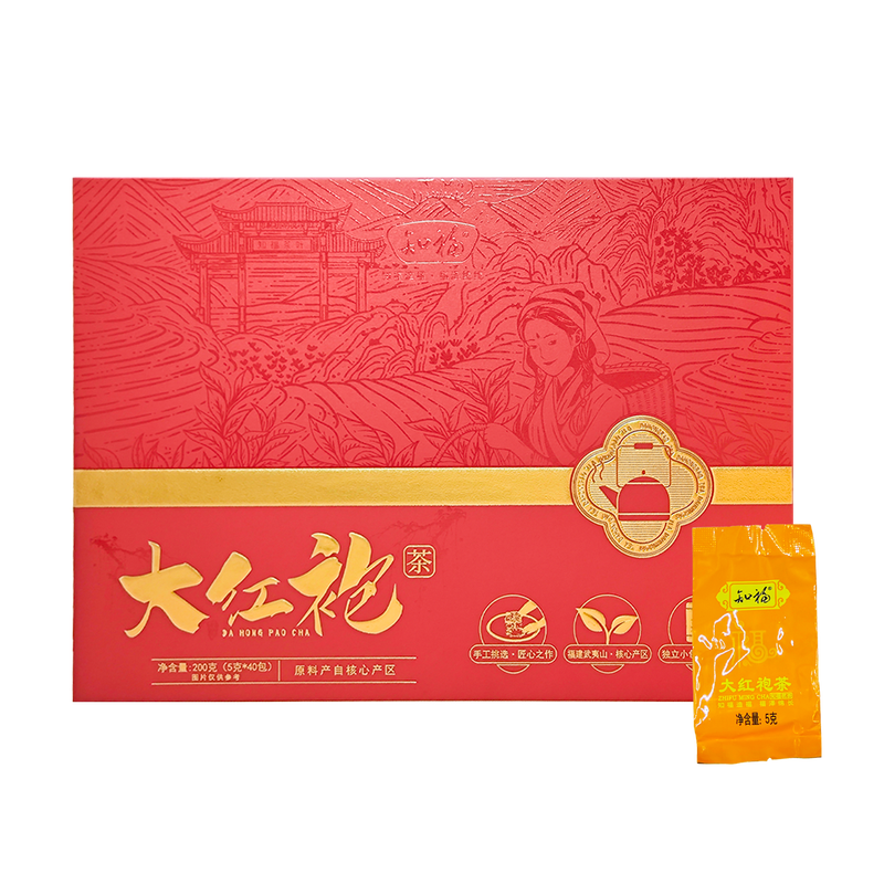 知福 武夷山大红袍礼盒 200g(5g*40包)茶香浓郁