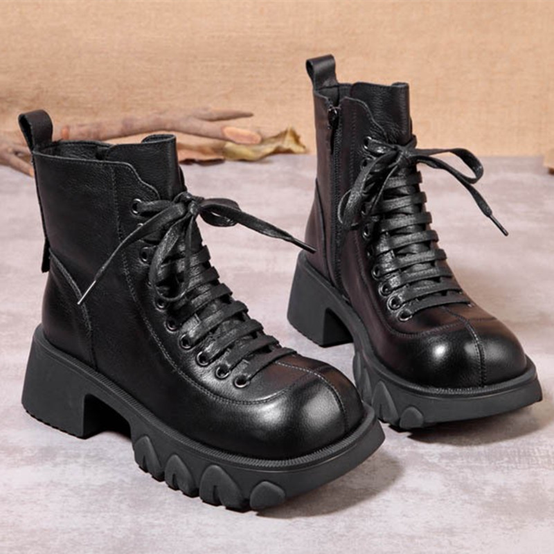 祖鑫2021靴子女年新款显瘦马丁靴春秋单靴英伦风厚底加绒切尔西尔短靴