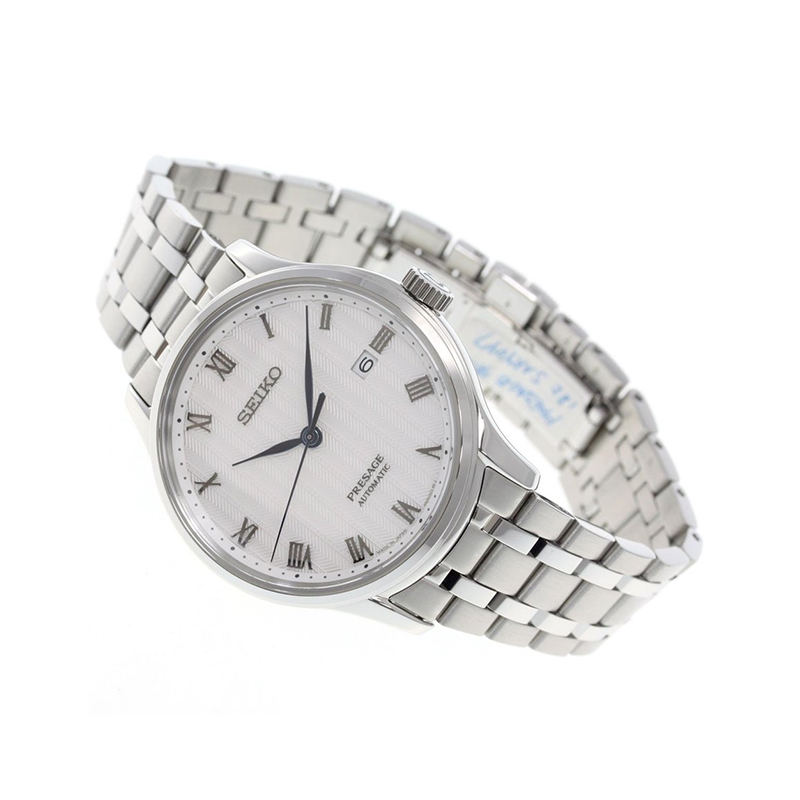 精工(SEIKO)SARY097机械表男士不锈钢材质 双曲面蓝宝石镜面 日常生活防水 秒针停止功能日韩品牌男士手表
