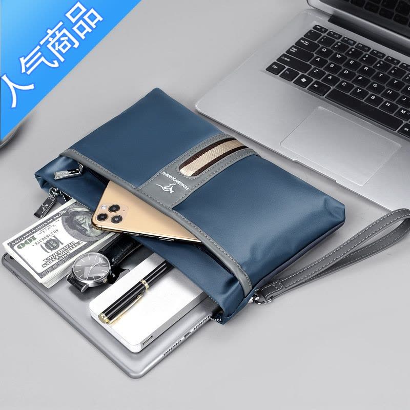封后牛津布男士手拿包大容量休闲信封包帆布防水手包2022新款夹包钱包图片