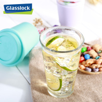 三光云彩(GLASSLOCK)韩国进口耐热钢化玻璃泡茶水杯果汁杯牛奶杯子加厚耐摔天蓝色RC106-1 500ml玻璃水杯