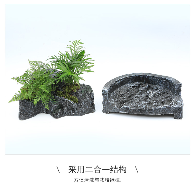 龟用品巴西龟爬台乌龟晒台龟缸造景龟箱爬坡水族箱浮岛晒背台大号高清大图