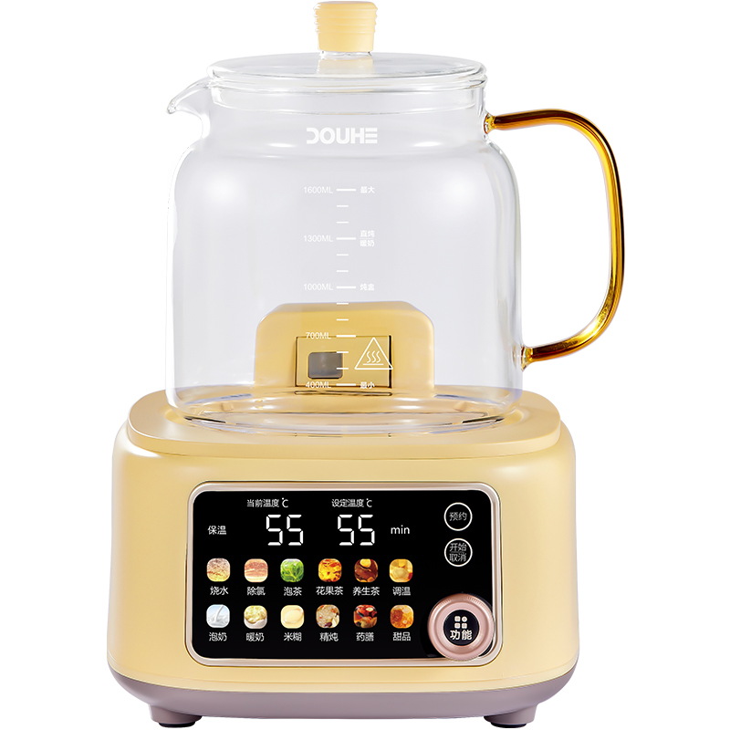 斗禾(DOUHE) DH-YS06 养生壶全玻璃壶体煮茶壶花茶壶电热水壶1.6L基础款