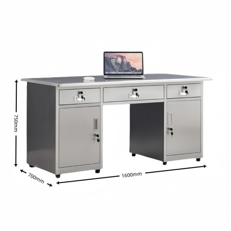 攸形201不锈钢办公桌1600*700*750mm台高清大图