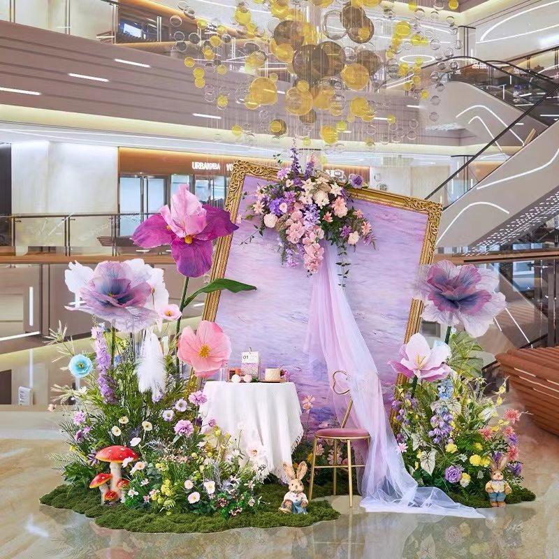 假花仿真花摆设莫奈花园造景花艺摆件 10个起售