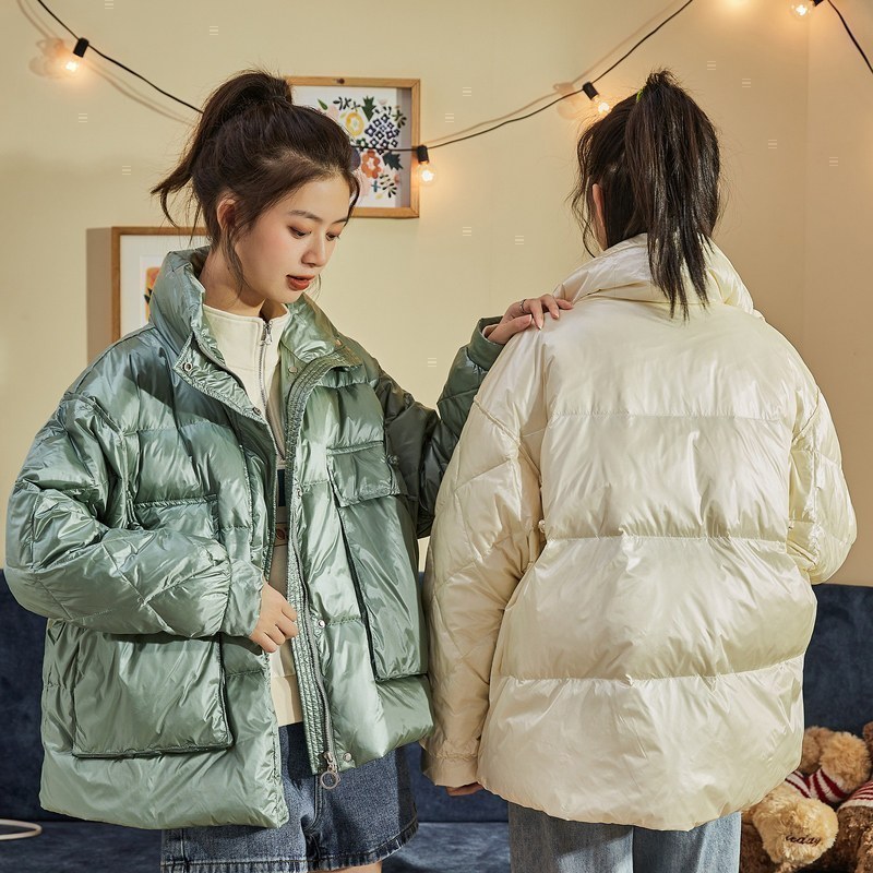 唐狮冬季女新款立领小个子短款工装羽绒服时尚百搭暖冬厚外套