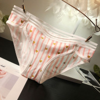 波迷娜(BOMINA)雷丝内裤女全透明图案内裤女纯棉镂空腰边舒适甜美少女底裤棉质面料三角裤股 均码