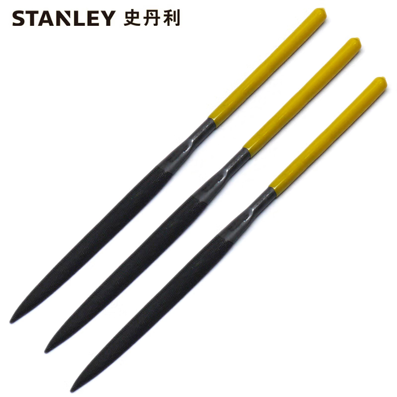 史丹利STANLEY 3支 尖头半圆钢锉刀5x180mm钢锉金属小锉刀金刚石锉刀合金挫玉石迷你 22-431-23可定制
