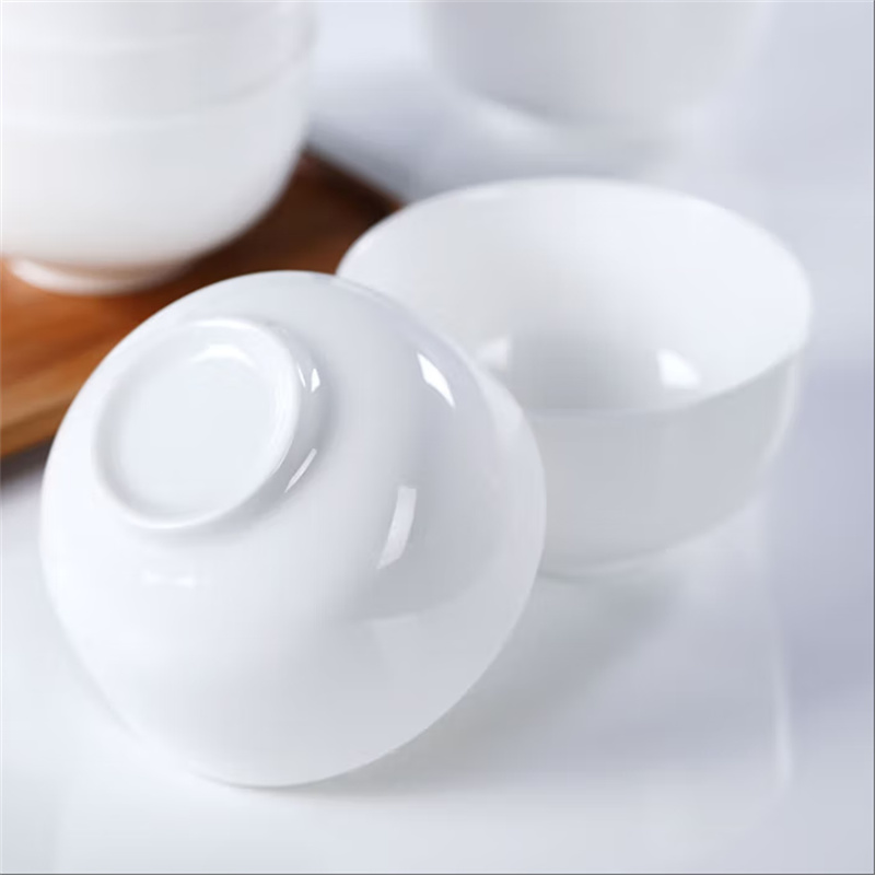 玉蝶景德镇碗骨瓷白色家用饭碗 4.5寸白骨瓷