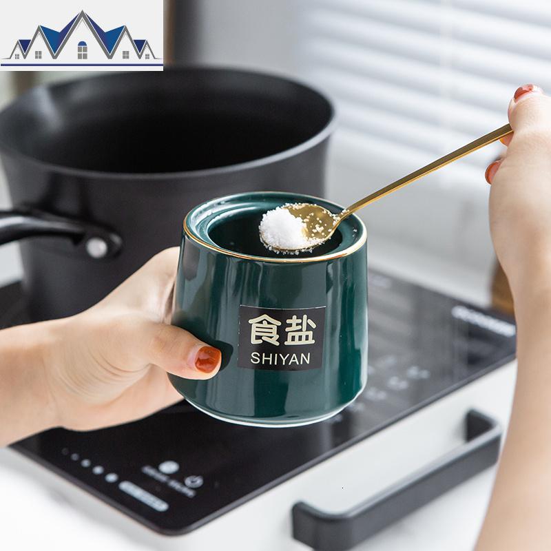 轻奢北欧陶瓷调料盒厨房调味罐子油盐味精佐料调味料瓶套装收纳盒 三维工匠高清大图