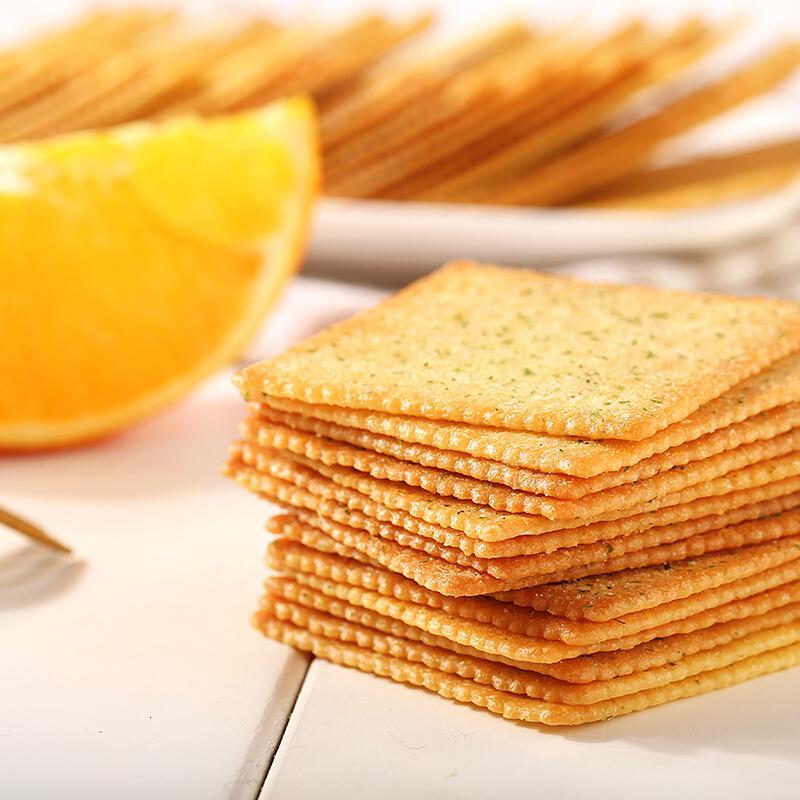 百草味 薄脆饼干308g 办公室休闲零食早餐海苔饼干 海苔味