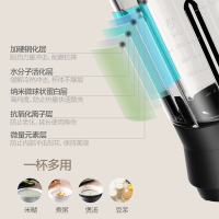 美的 加热破壁机家用多功能豆浆机搅拌 MJ-BL1037A 黑色 六叶破壁机,智能预约,一键快速清洗,开盖保护,一杯多能