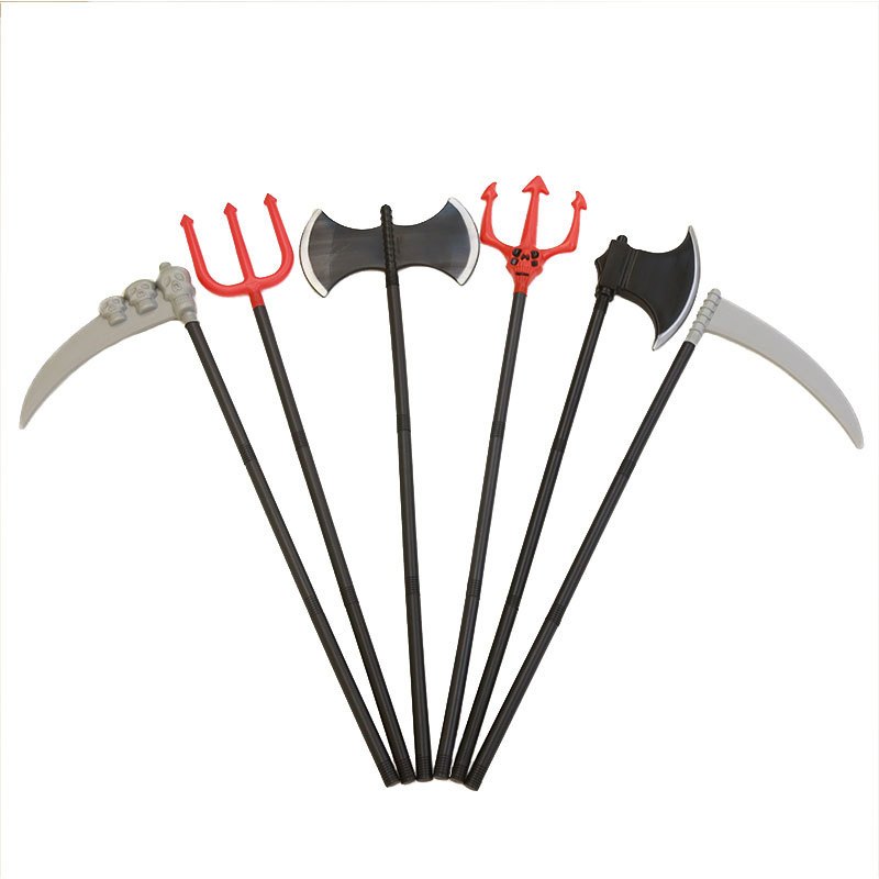 万圣节化装舞会聚会装扮表演道具cosplay大兵器三节红三叉镰刀斧