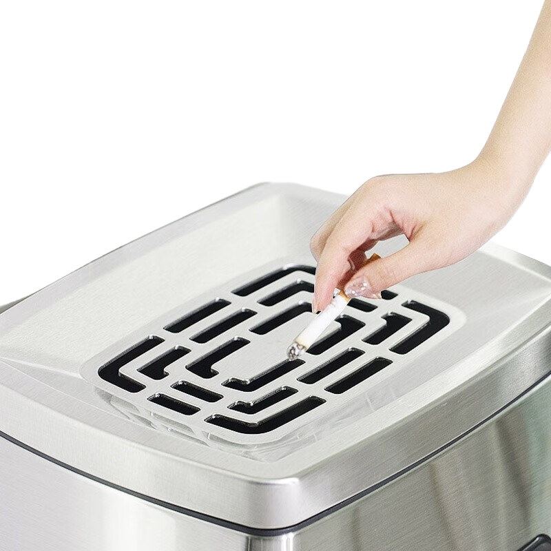 秦泰(Cqint) QTRASH-R 不锈钢方形侧开口垃圾桶 15L 银色高清大图
