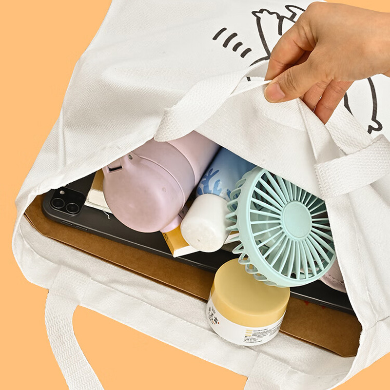 伴公式B1097 12安涤棉无侧有底款35*40*10cm (白色)帆布袋1个高清大图