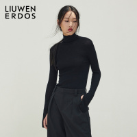 刘雯联名款 ERDOS高领打底纯羊绒衫女短款针织衫修身百搭