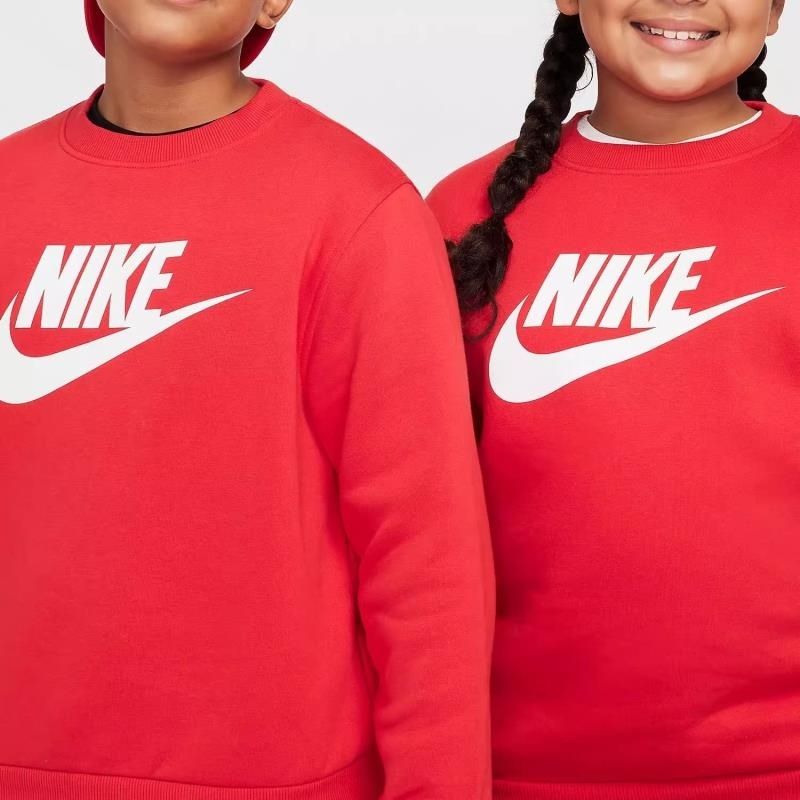 NIKE耐克卫衣运动休闲加绒保暖针织圆领儿童套头衫FD2993-657 Z